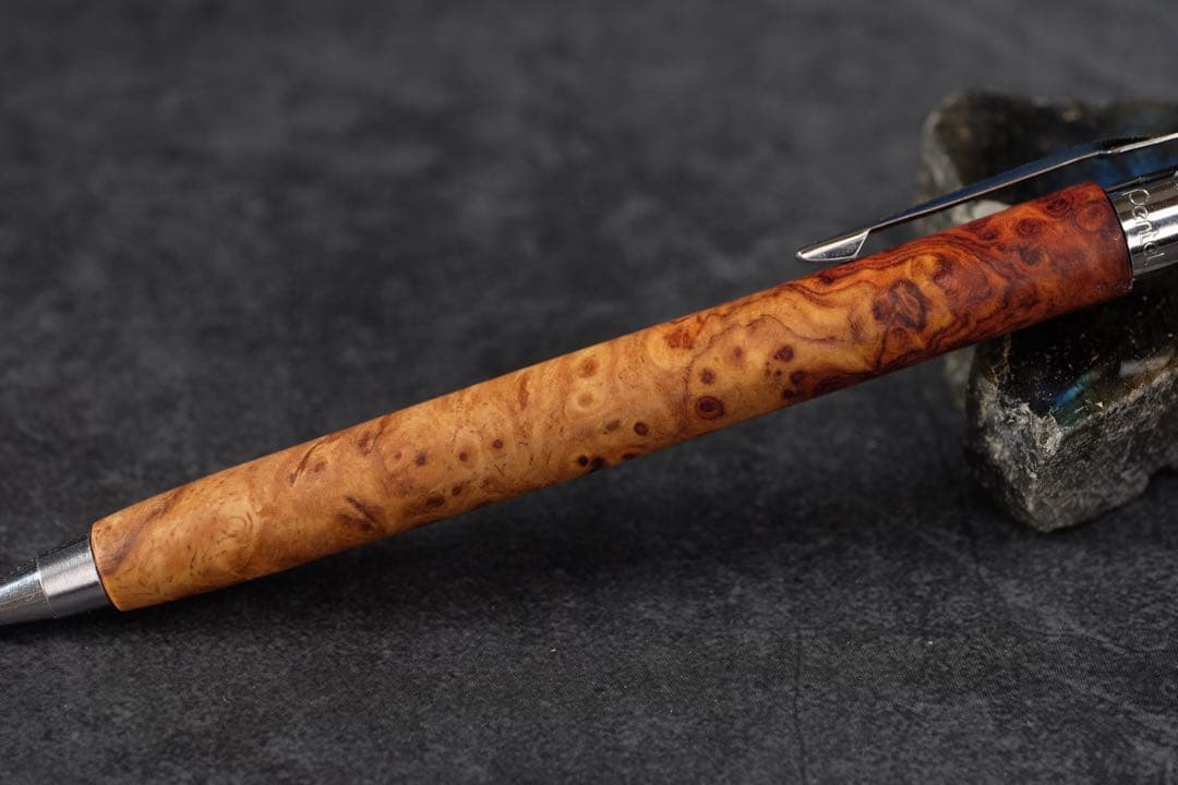 PG5木軸カスタム0239　高村杢工房 製図用シャープペンシル　花梨瘤　紅白