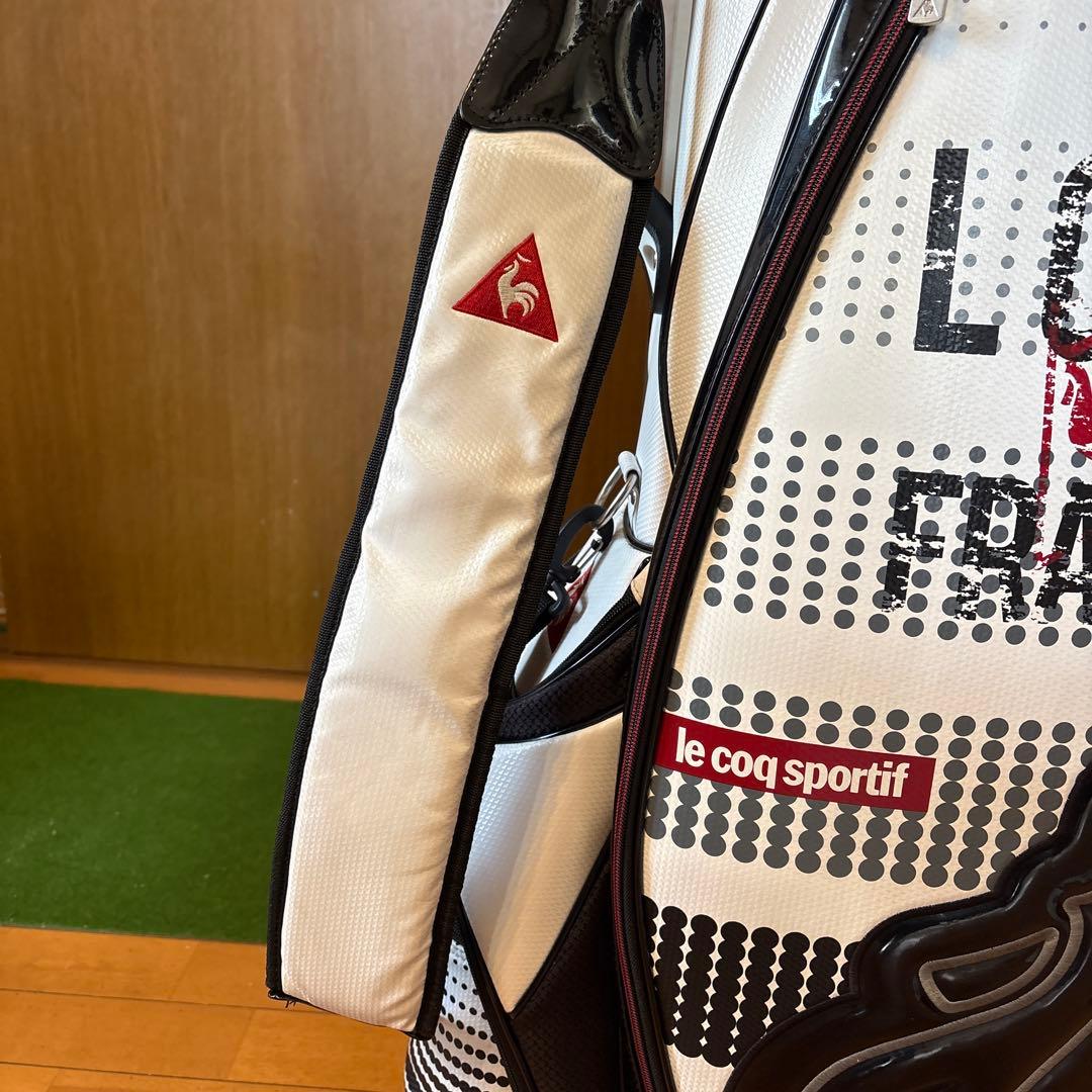 le coq sportif キャディバッグ ホワイト・ブラック・レッド