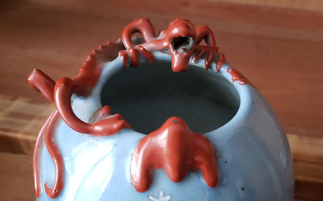 中国美術 大清雍正年製 龍 蝙蝠 花瓶 花器 壷 壺