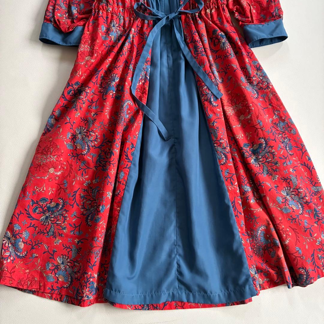 ◆美品◆2.7万◆フラボア◆ヴィスローロングワンピース◆ペイズリー◆オレンジ◆