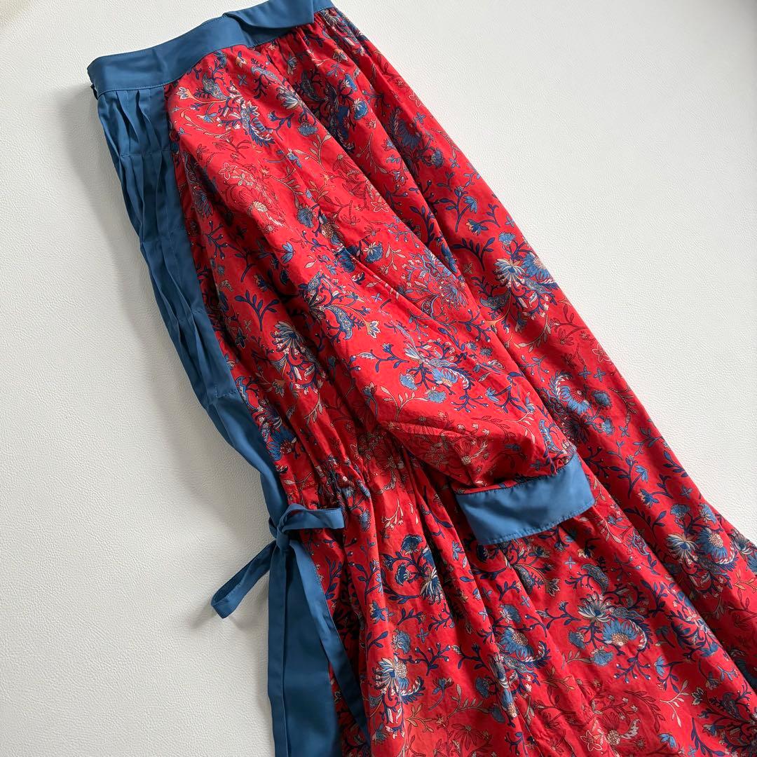 ◆美品◆2.7万◆フラボア◆ヴィスローロングワンピース◆ペイズリー◆オレンジ◆