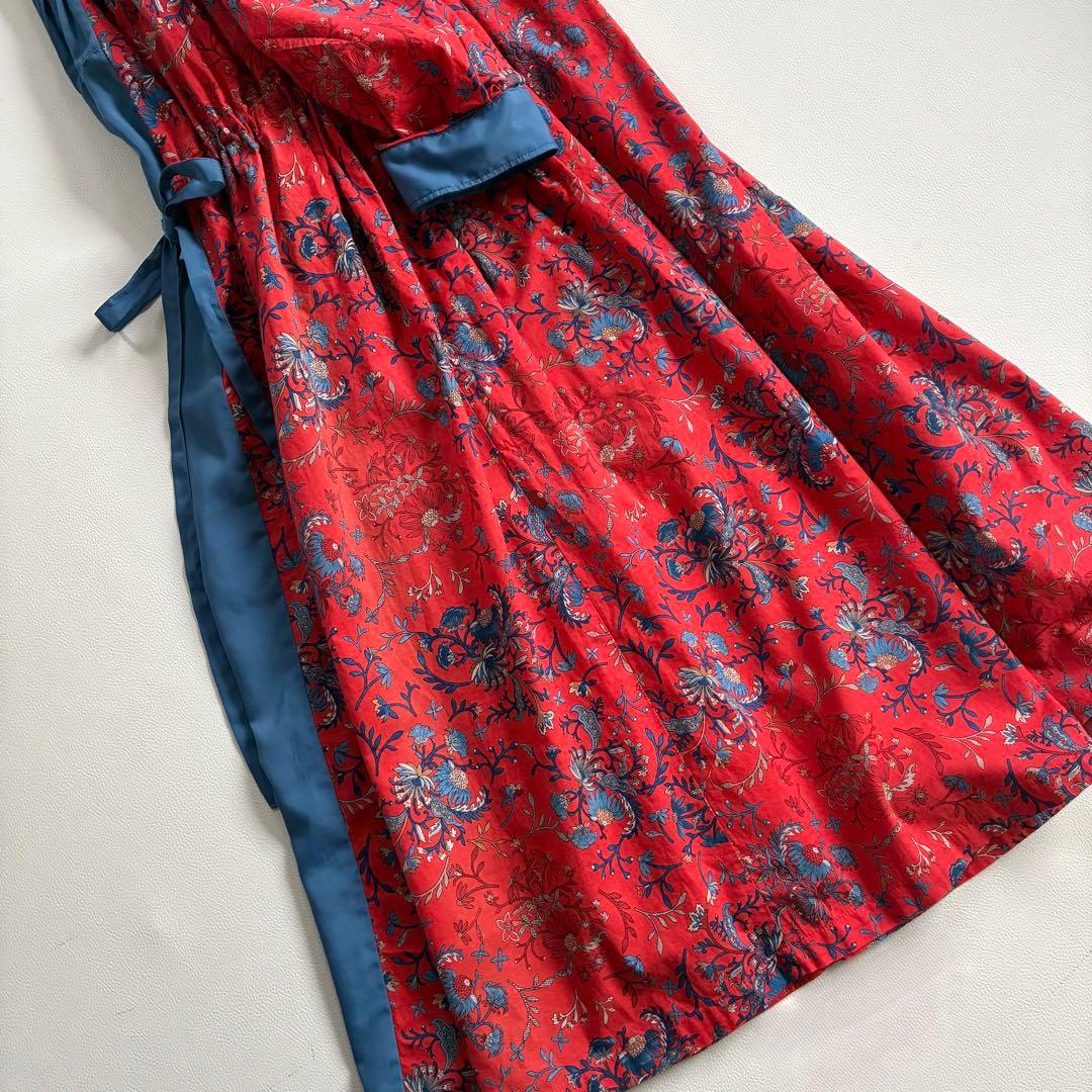 ◆美品◆2.7万◆フラボア◆ヴィスローロングワンピース◆ペイズリー◆オレンジ◆