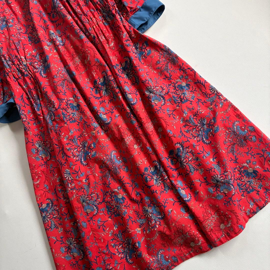 ◆美品◆2.7万◆フラボア◆ヴィスローロングワンピース◆ペイズリー◆オレンジ◆