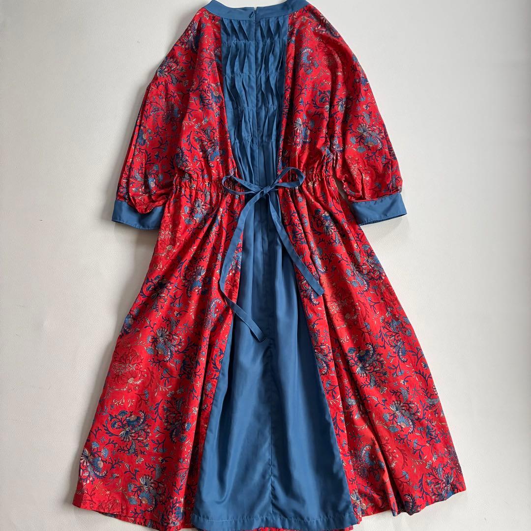 ◆美品◆2.7万◆フラボア◆ヴィスローロングワンピース◆ペイズリー◆オレンジ◆