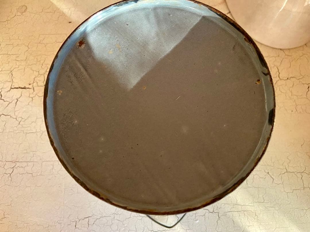 フランスアンティーク　ホーロー　エナメル　ミルク缶　さくらんぼ