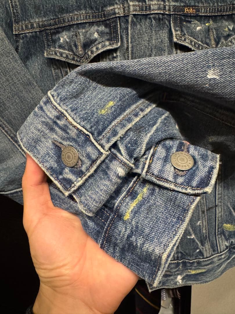 ラルフローレン　ペイントデニムジャケット　Sサイズ