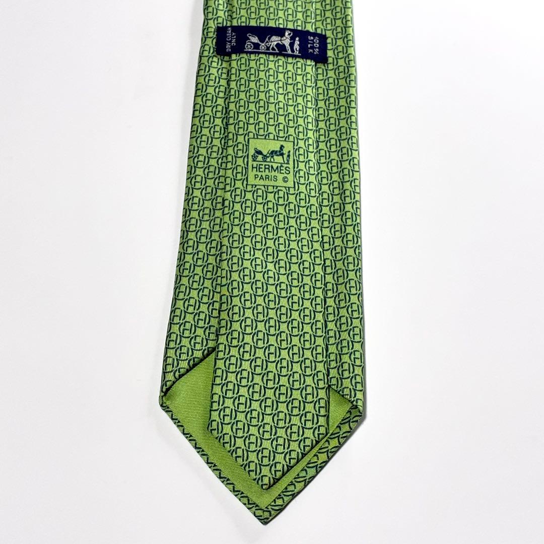 3880 エルメス ネクタイ 総柄 H柄 ファソネ ロゴグラム