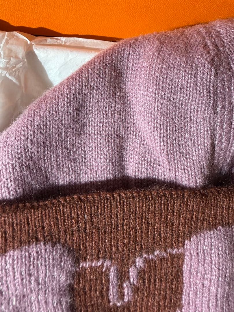 【美品】エルメスHERMES Hロゴ ニット帽 マルジェラ期 細なめらかカシミヤ