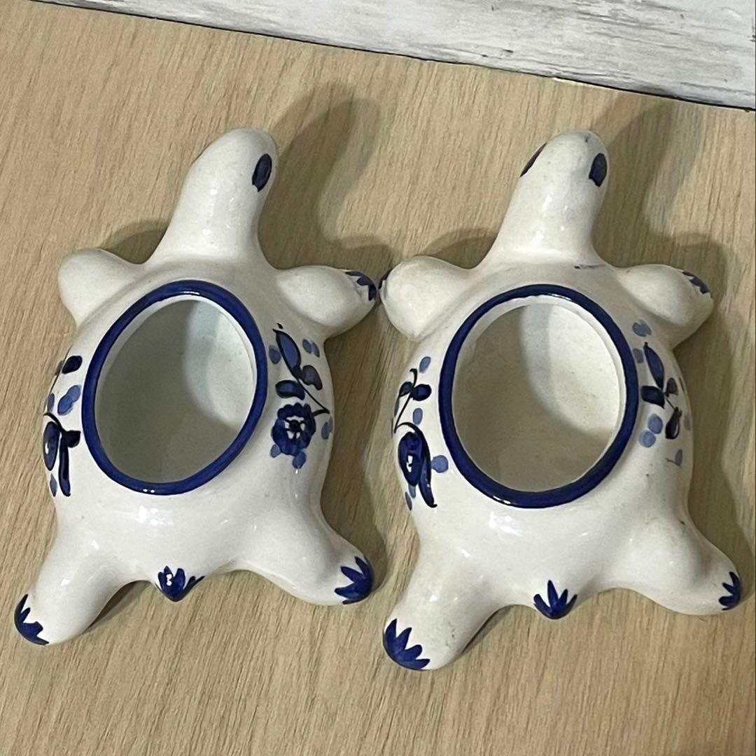 陶器製　カメの小物入れ　ポルトガル製　ハンドメイド