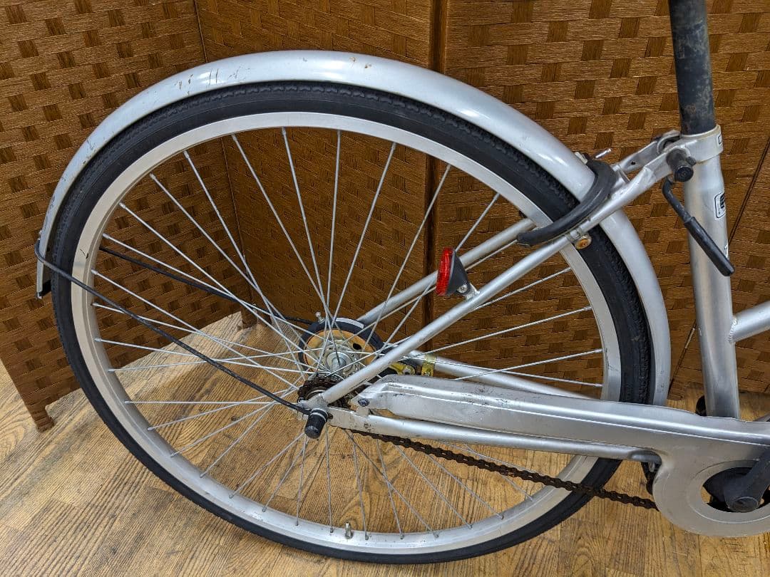 U083 普通自転車　27インチ シルバー　シンプルタイプ
