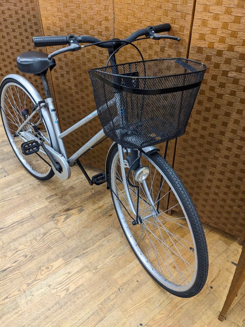 U083 普通自転車　27インチ シルバー　シンプルタイプ
