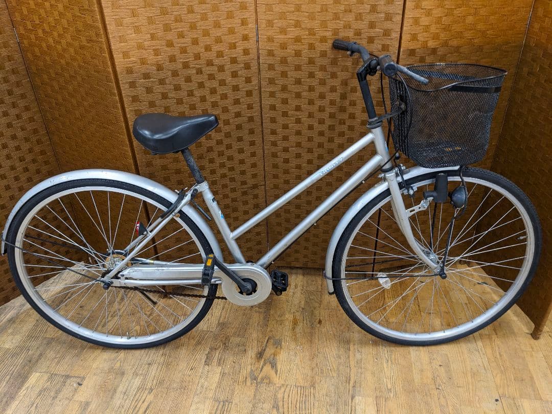U083 普通自転車　27インチ シルバー　シンプルタイプ