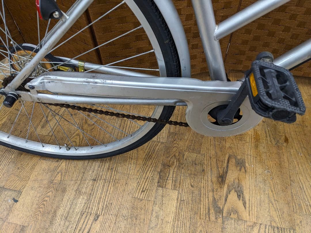 U083 普通自転車　27インチ シルバー　シンプルタイプ