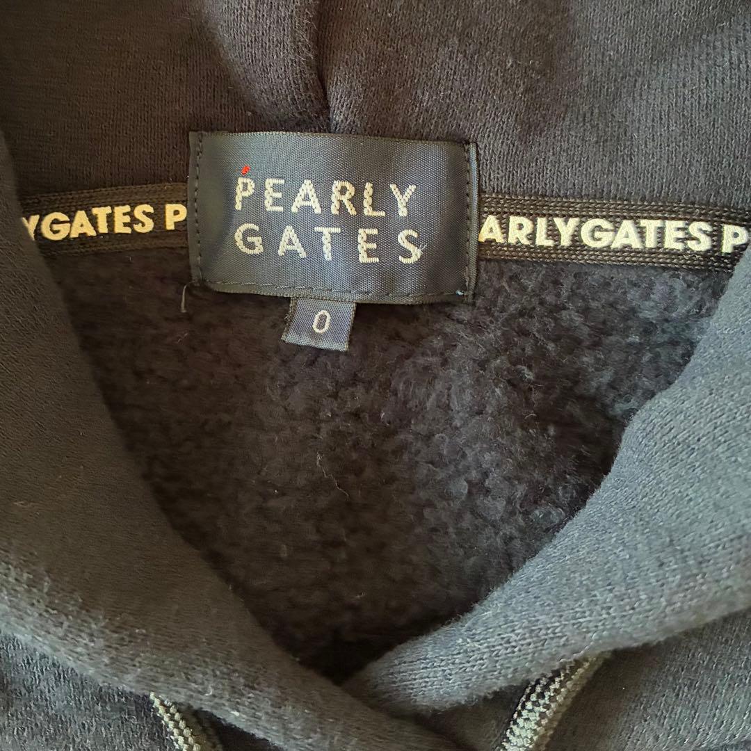 パーリーゲイツ　裏起毛フーディパーカーワンピース　プルオーバー　刺繍　ロゴパッチ