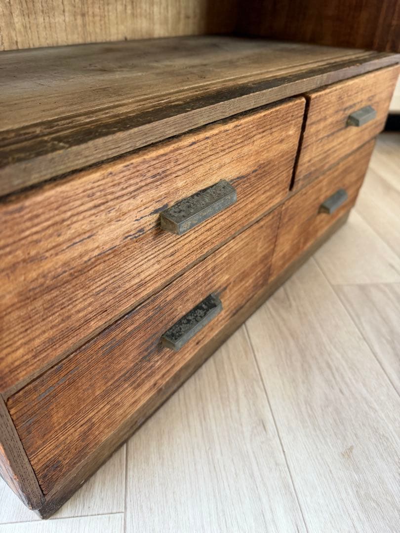 アンティーク 棚 チェスト ローボード 飾り棚 引き出し 無垢材 昭和レトロ