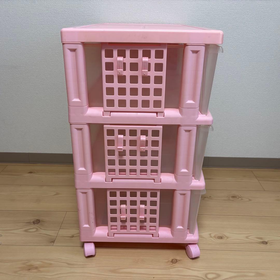 サンリオ　ハローキティ　エンジェル　3段収納ケース　衣装ケース　ピンク