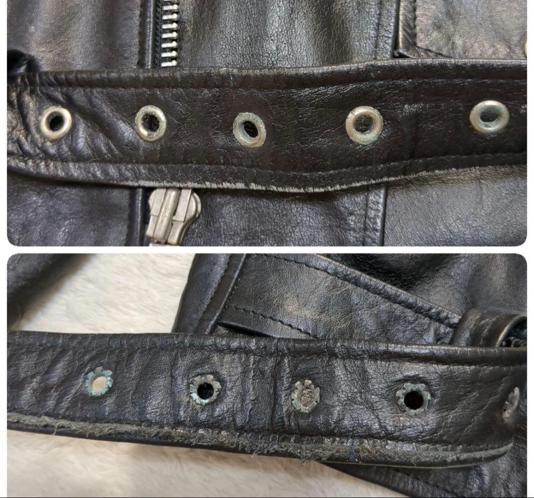 HORNWORKS レザー ダブルライダース 黒 バイクウェア