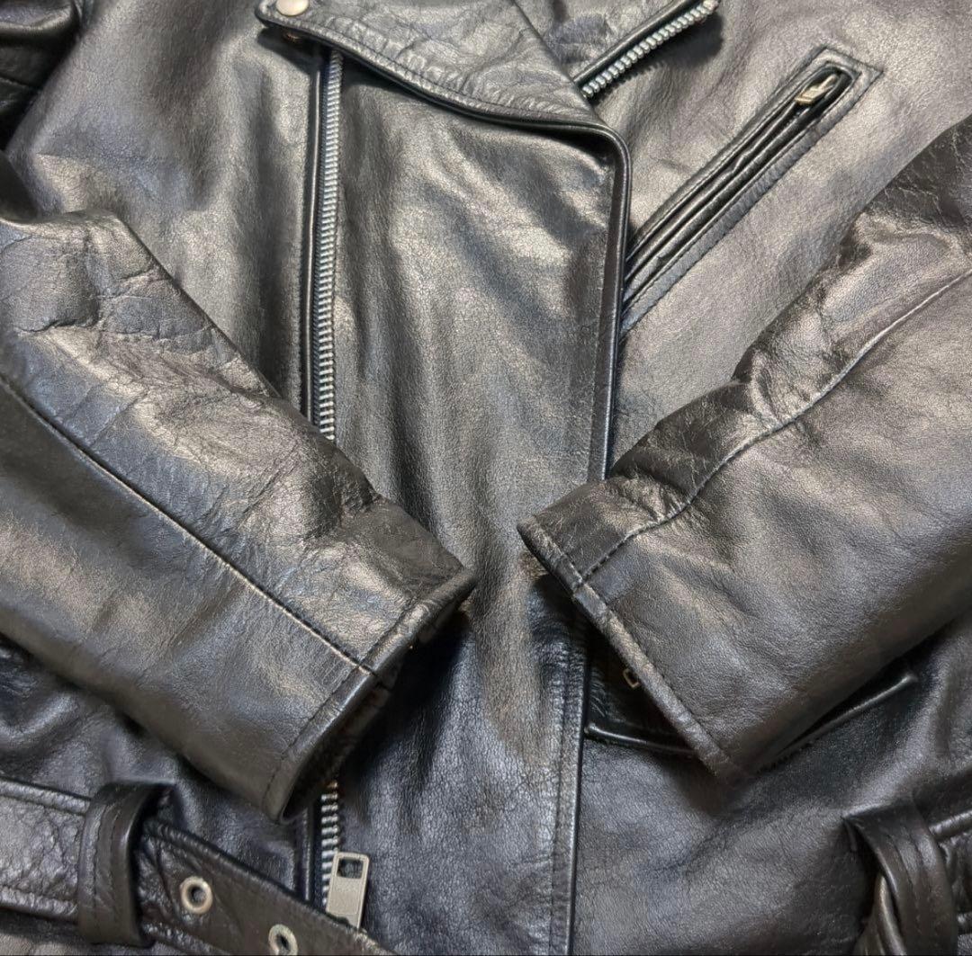 HORNWORKS レザー ダブルライダース 黒 バイクウェア