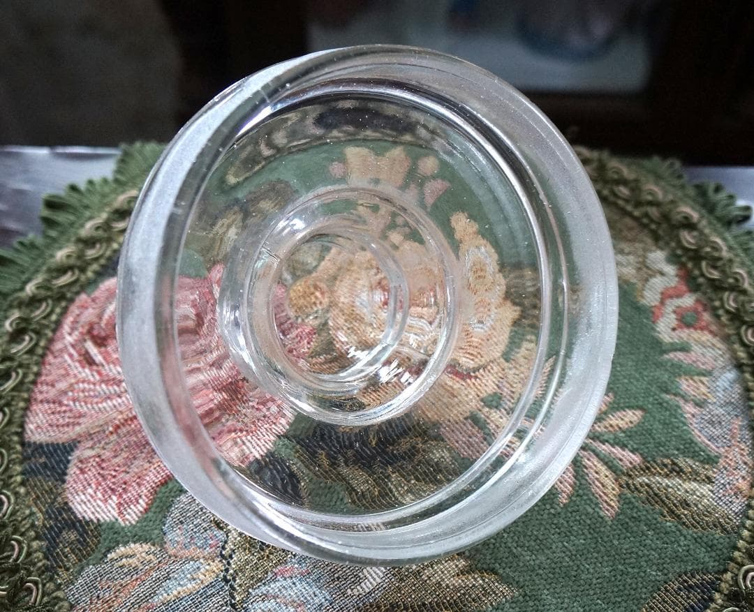 ガラスキャニスター・ヴィンテージ・ラベル付き・昭和レトロ・ガラスビン・大・収納瓶