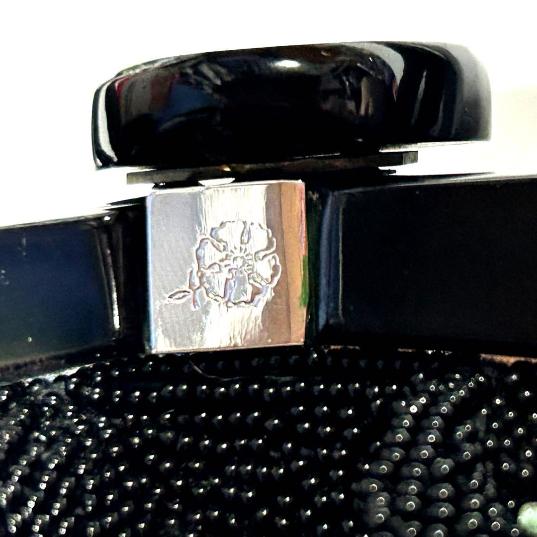 【希少】総ビーズがま口バッグ　和装ビーズバッグ　両表面　花柄刺繍　レトロ