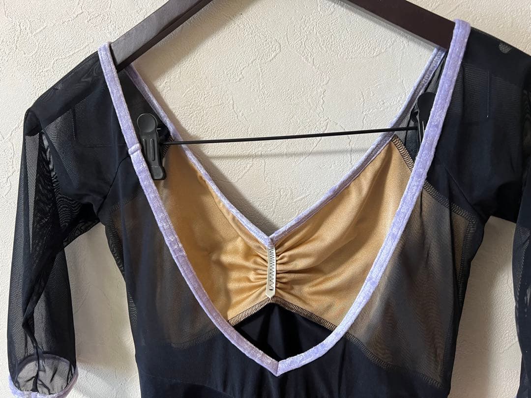 【新品】YUMIKO ユミコ　ベルベットレオタード　Elli メッシュ　Lサイズ