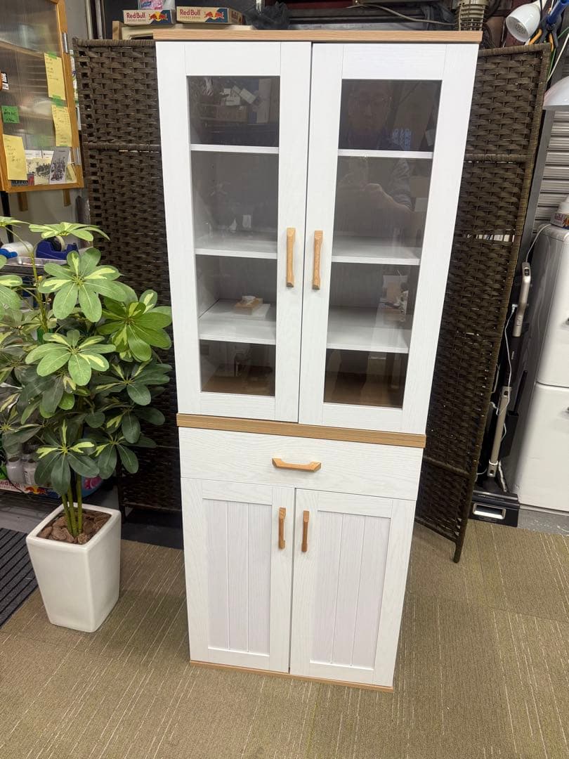 【超美品】ナフコ セリカシリーズ キャビネット　食器棚60HD 60Gセット