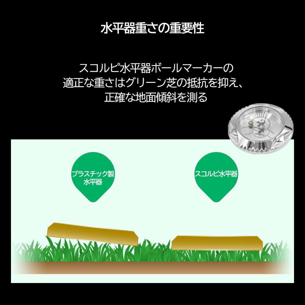 スコルピ水平器ボールマーカー　Polaris　ポラリス　刻印なし　プラチナ