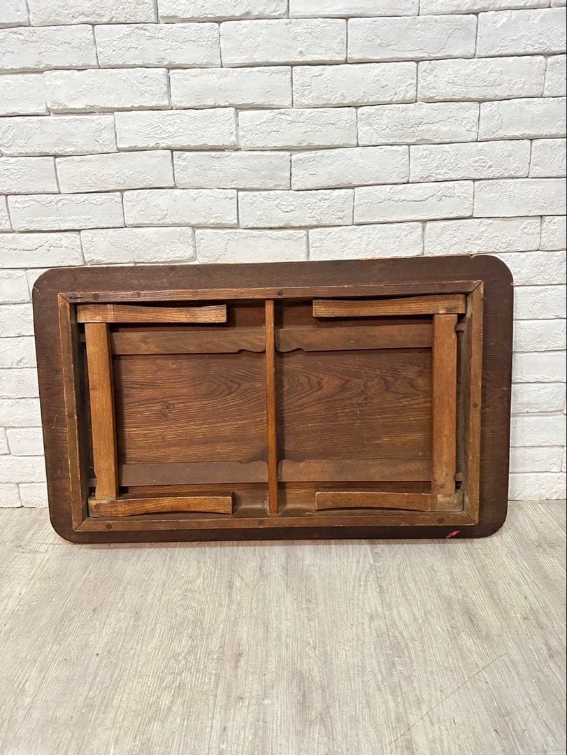 【m 】八王子まで送料無料　折りたたみテーブル　木製　年代物