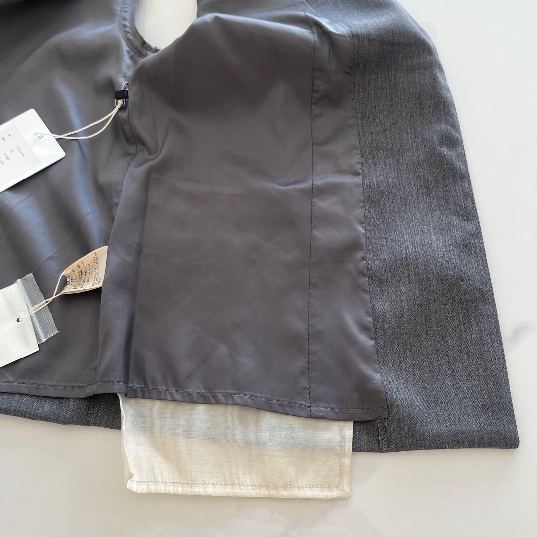 anuke カットオフツイルベスト　グレー　ジレ　トップス　ノースリーブ　36