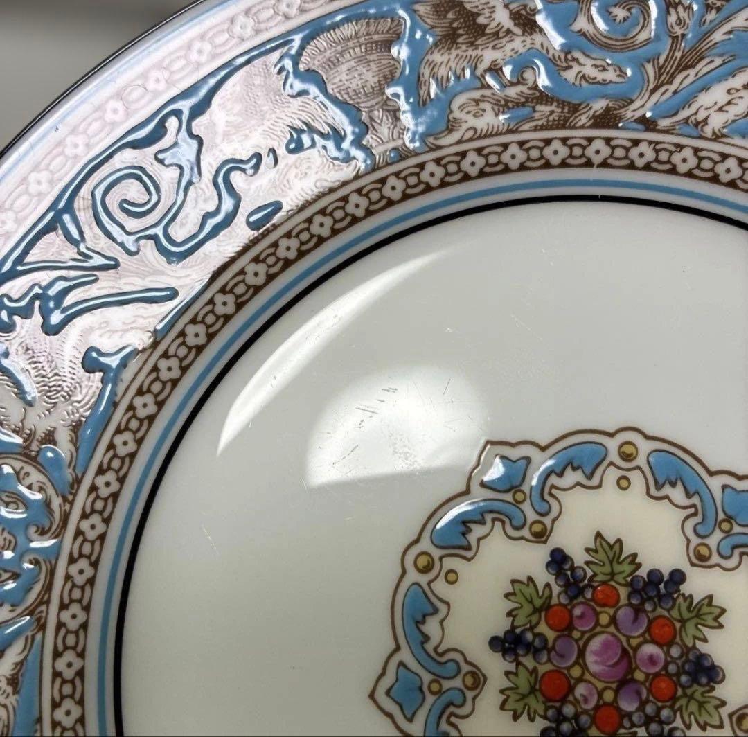 ウェッジウッド　フロレンティーン　ターコイズ　17.6cmデザートプレート　黒壺