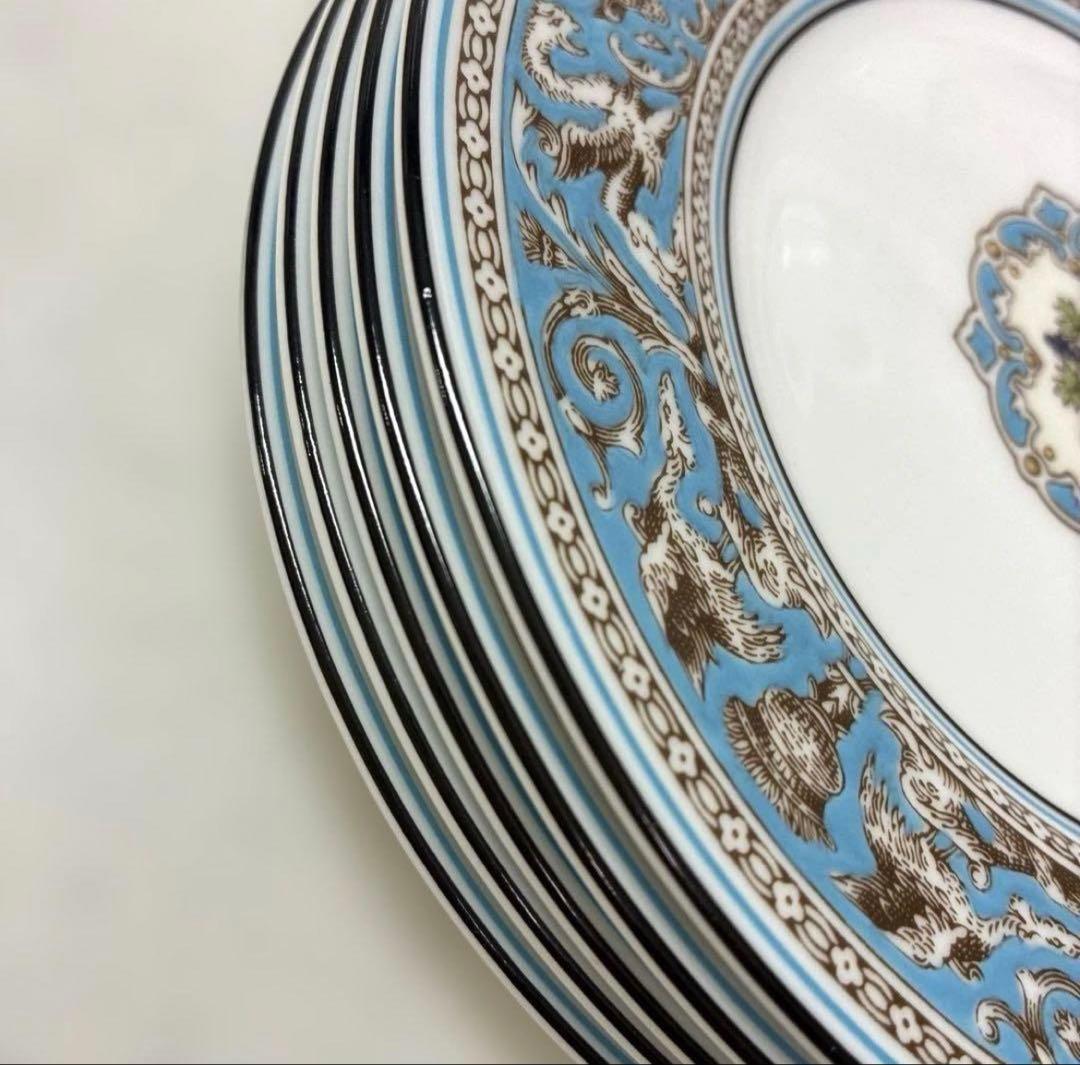 ウェッジウッド　フロレンティーン　ターコイズ　17.6cmデザートプレート　黒壺