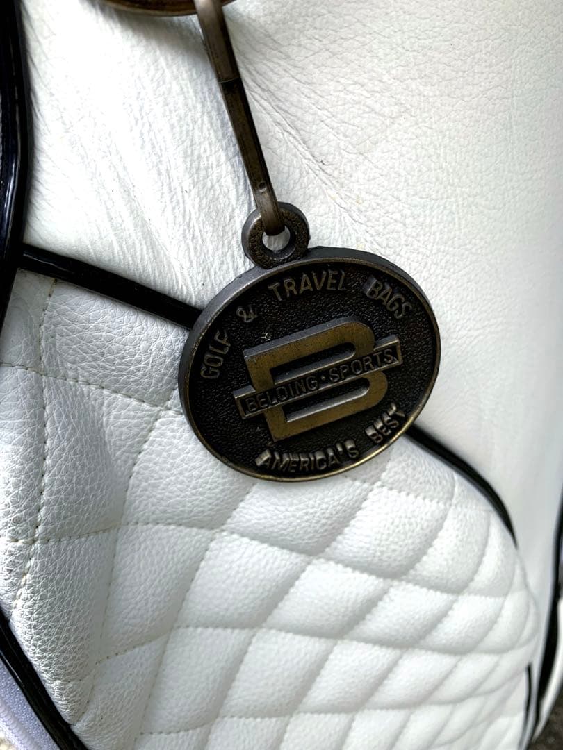 BELDING キャディバッグ　レディース　革　白　ゴルフバッグ　ゴルフ　高級