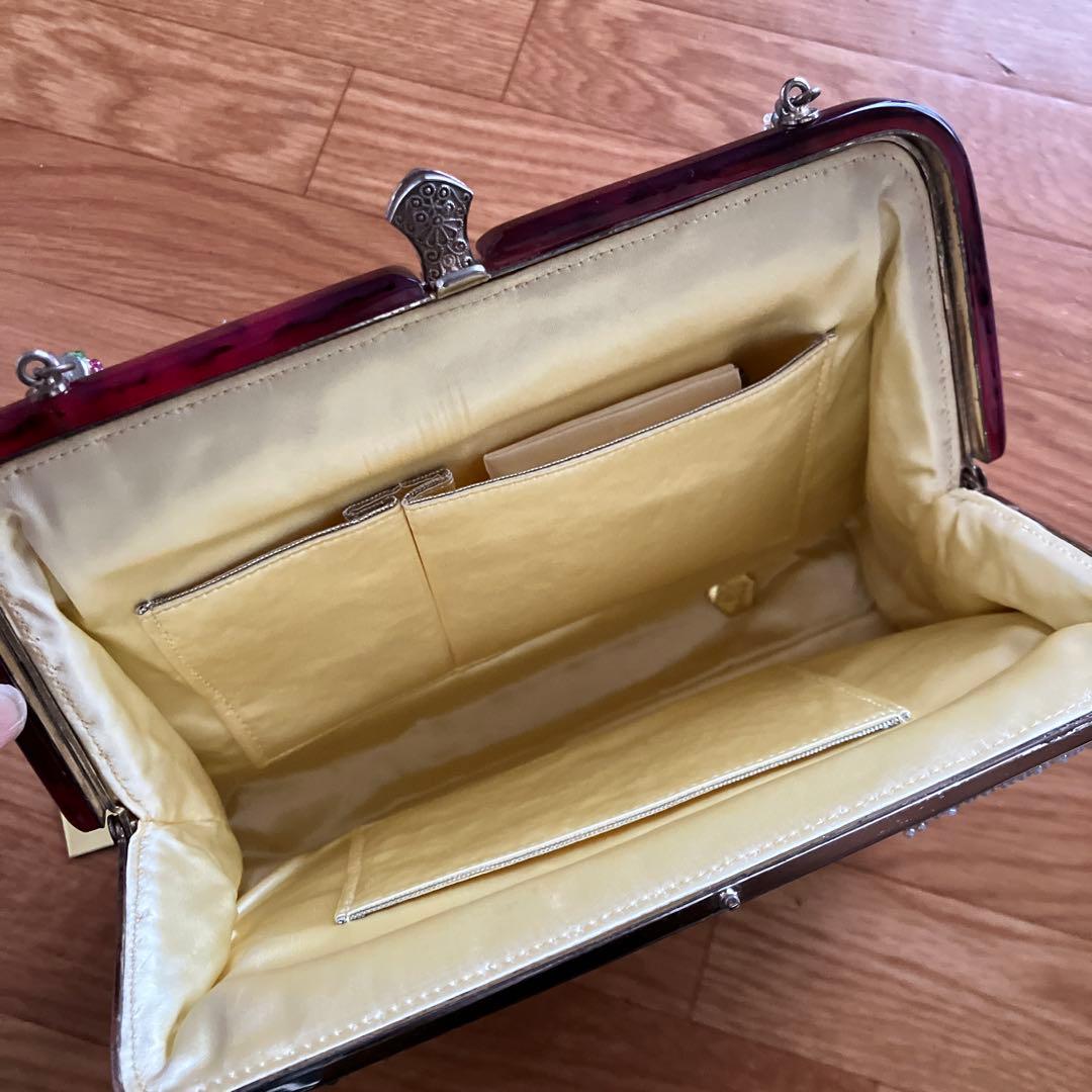 美品LUMY ルミー はしもと ビーズ 総ビーズ パーティバッグ 皇室