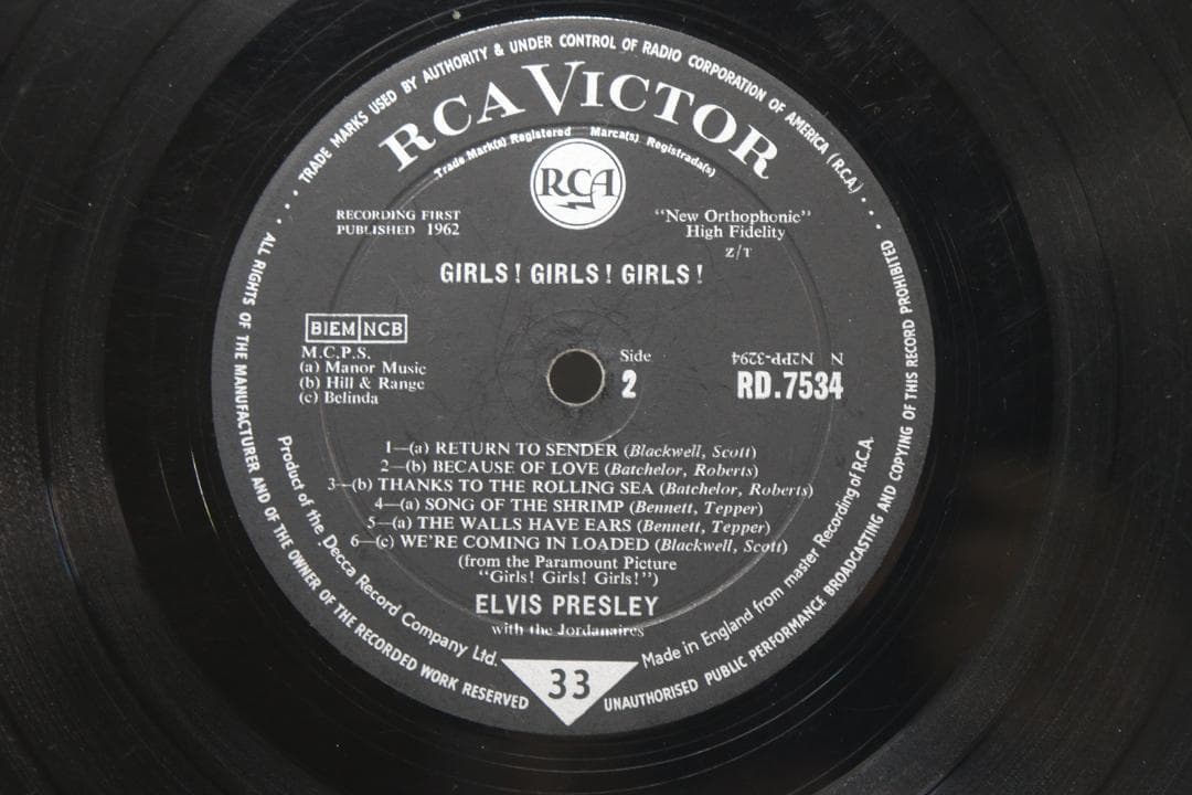 英LP Elvis Presley Girls! Girls! Girls!