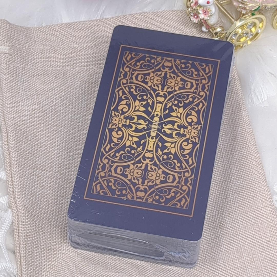 【正規品タロットカード】PVC製✨美麗アート✨美紫花とゴールドのデッキ 通常版