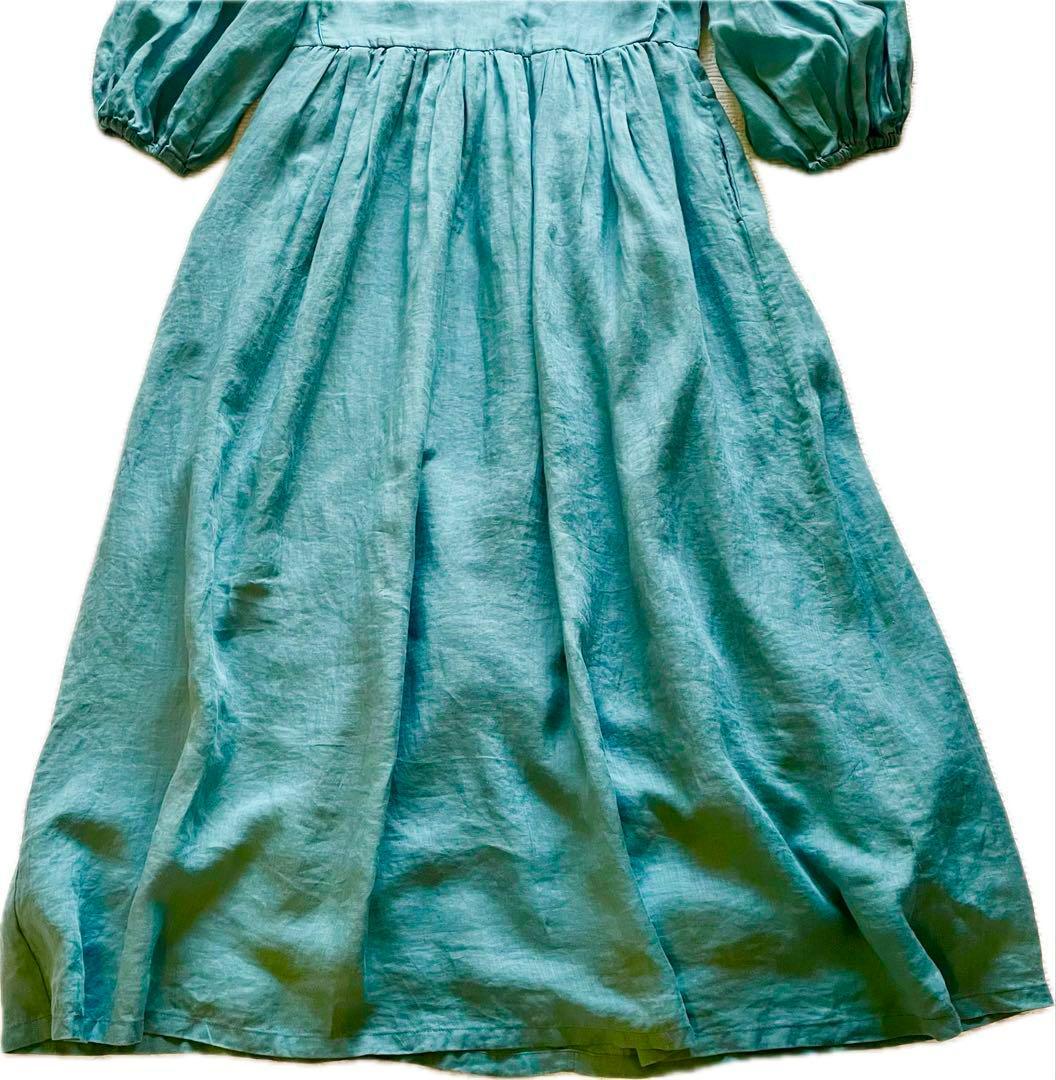 美品✨24SS IENA ラミー ボリュームスリーブ ワンピース 麻100　M