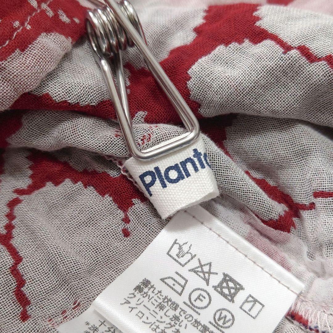 【美品】プランテーション 花柄 スタンドカラー 長袖 シャツ ゆったり M