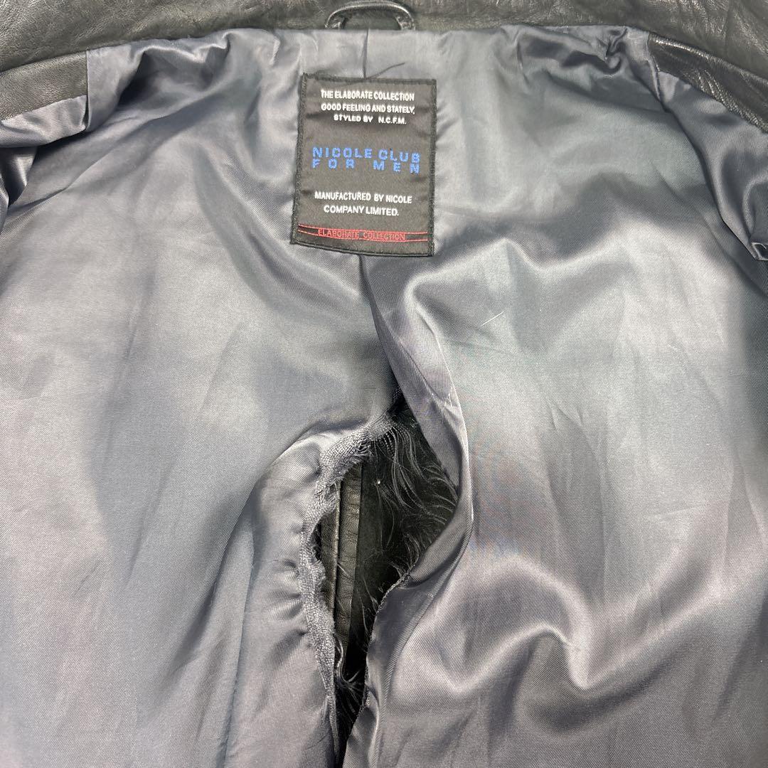 00s Nicole ラムレザー シングルライダース ダブルジップ