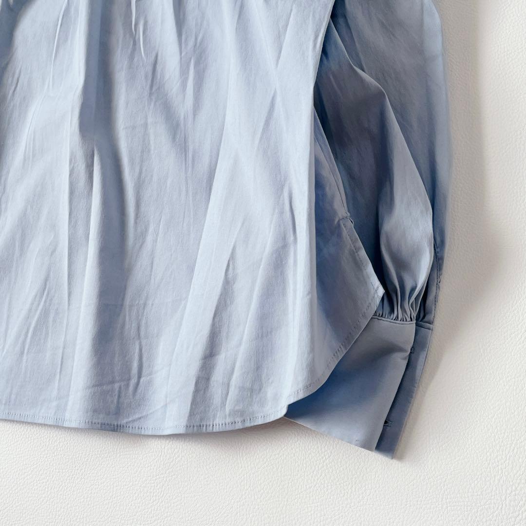 24 ss ✨ANAYI ストレッチブロードフリル ブラウス　水色　38