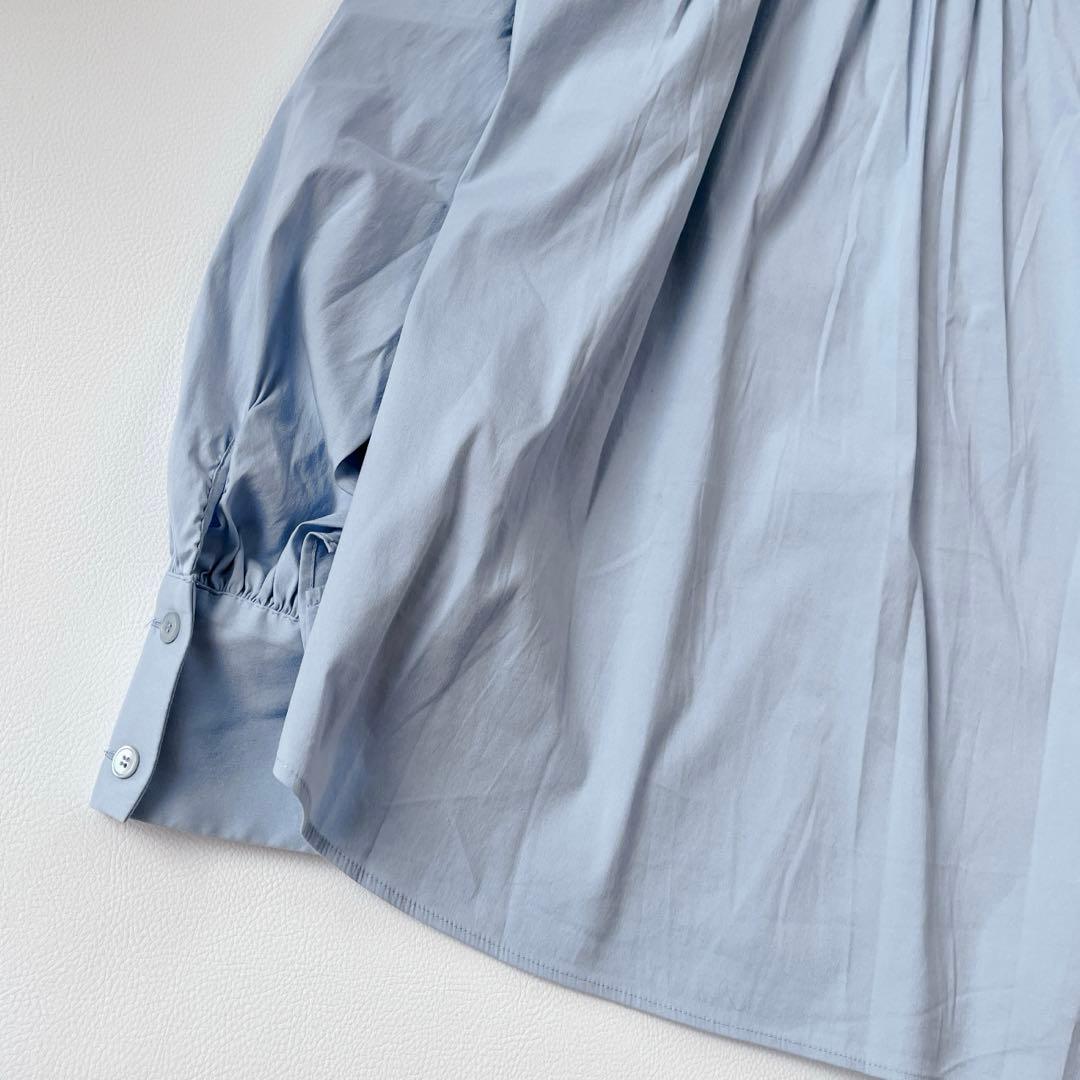 24 ss ✨ANAYI ストレッチブロードフリル ブラウス　水色　38