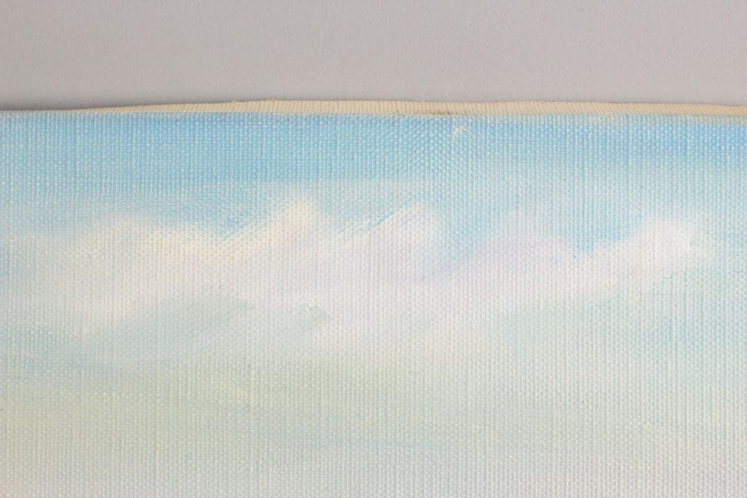 No4833 額装　川村嘉久「能登晴るる」　油彩画　F6号　昭和49年　送料無料