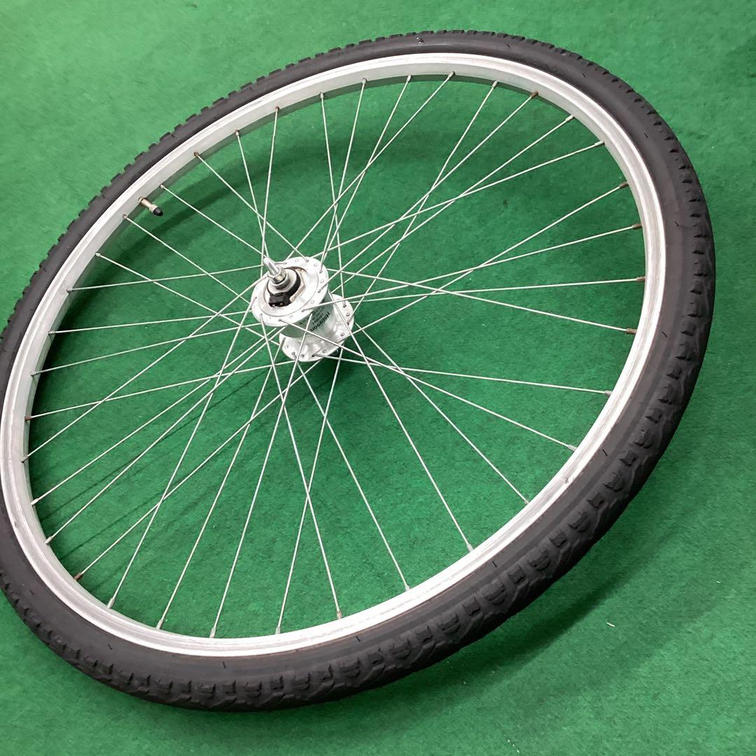 アルミリム　前輪　700x42C　タイヤ付 ハブダイナモ　フロント　J2端子