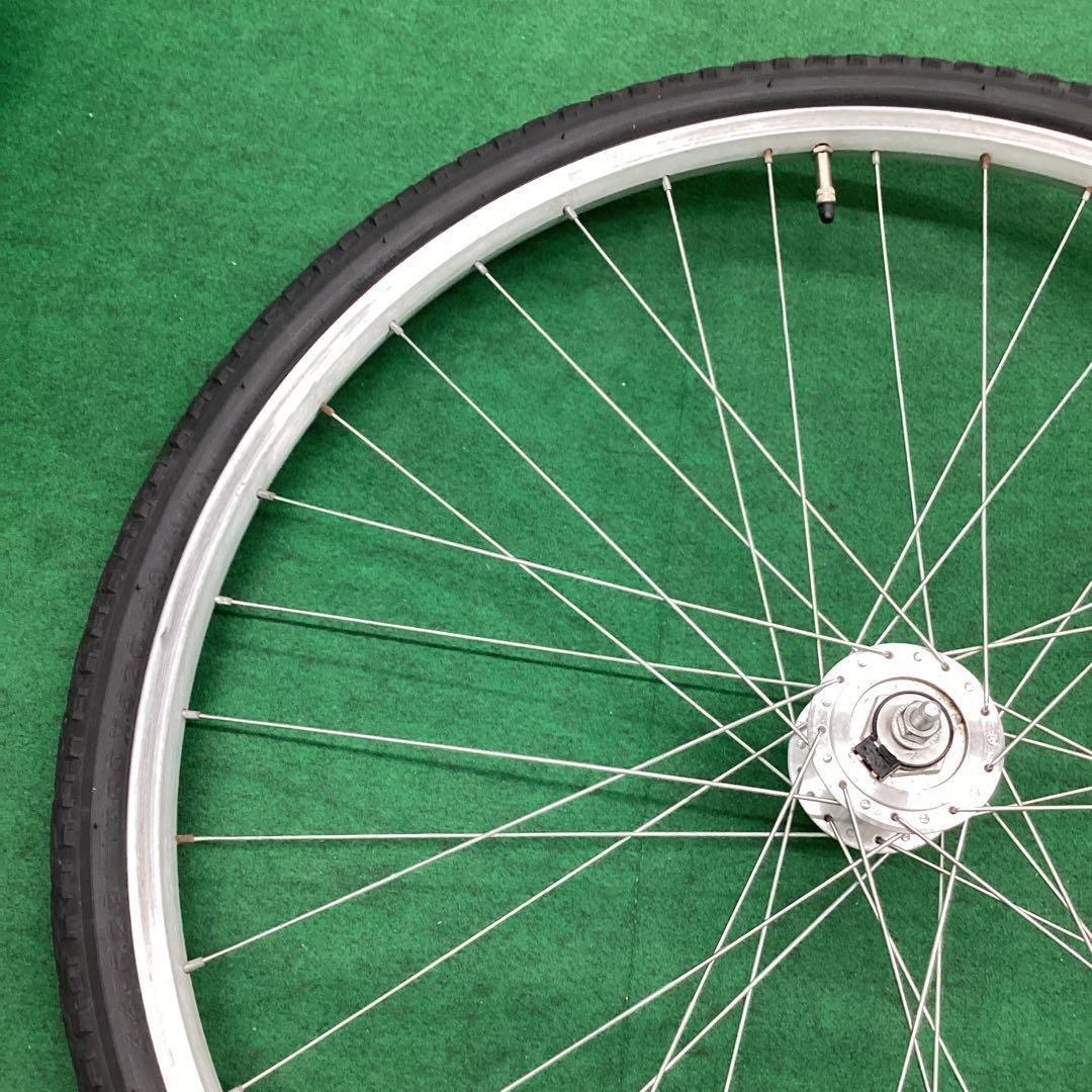 アルミリム　前輪　700x42C　タイヤ付 ハブダイナモ　フロント　J2端子