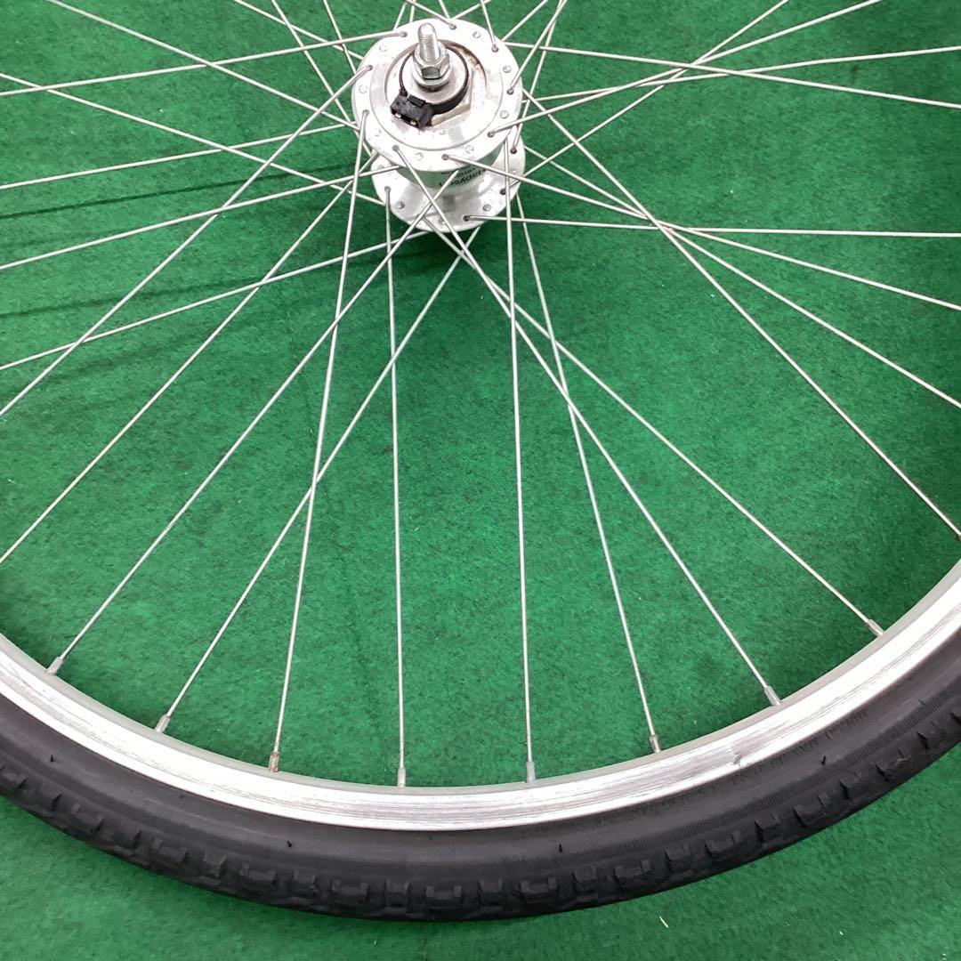 アルミリム　前輪　700x42C　タイヤ付 ハブダイナモ　フロント　J2端子