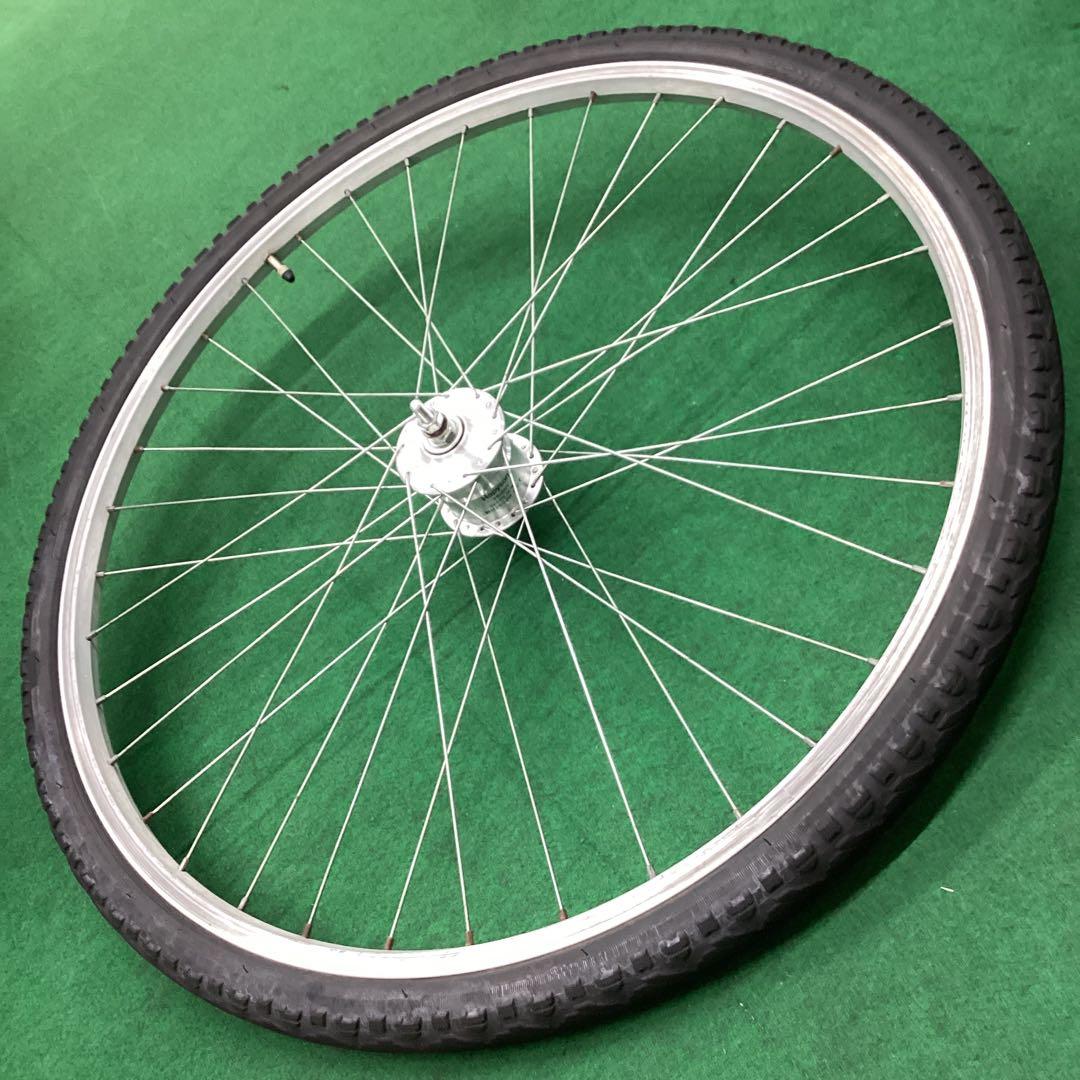 アルミリム　前輪　700x42C　タイヤ付 ハブダイナモ　フロント　J2端子