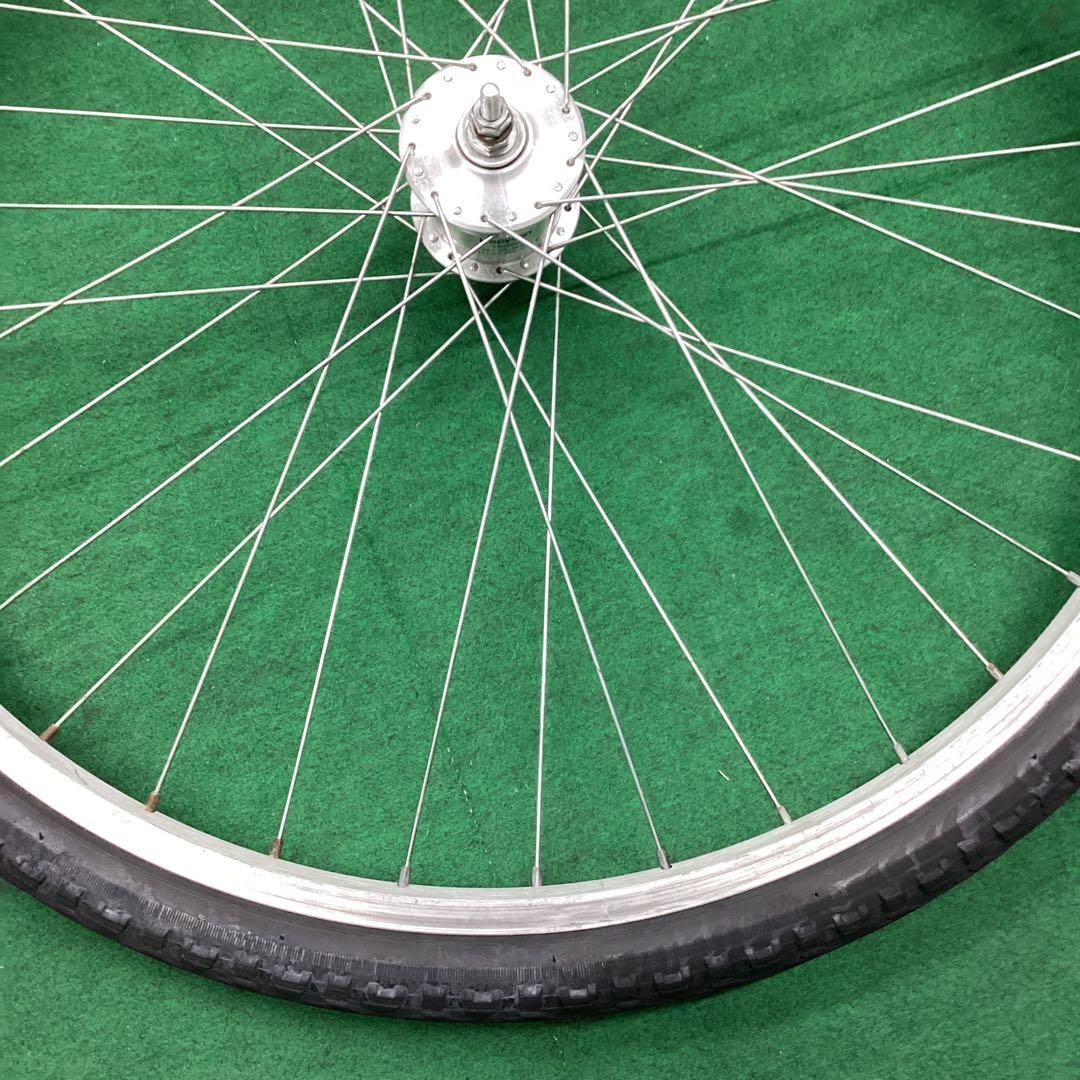 アルミリム　前輪　700x42C　タイヤ付 ハブダイナモ　フロント　J2端子