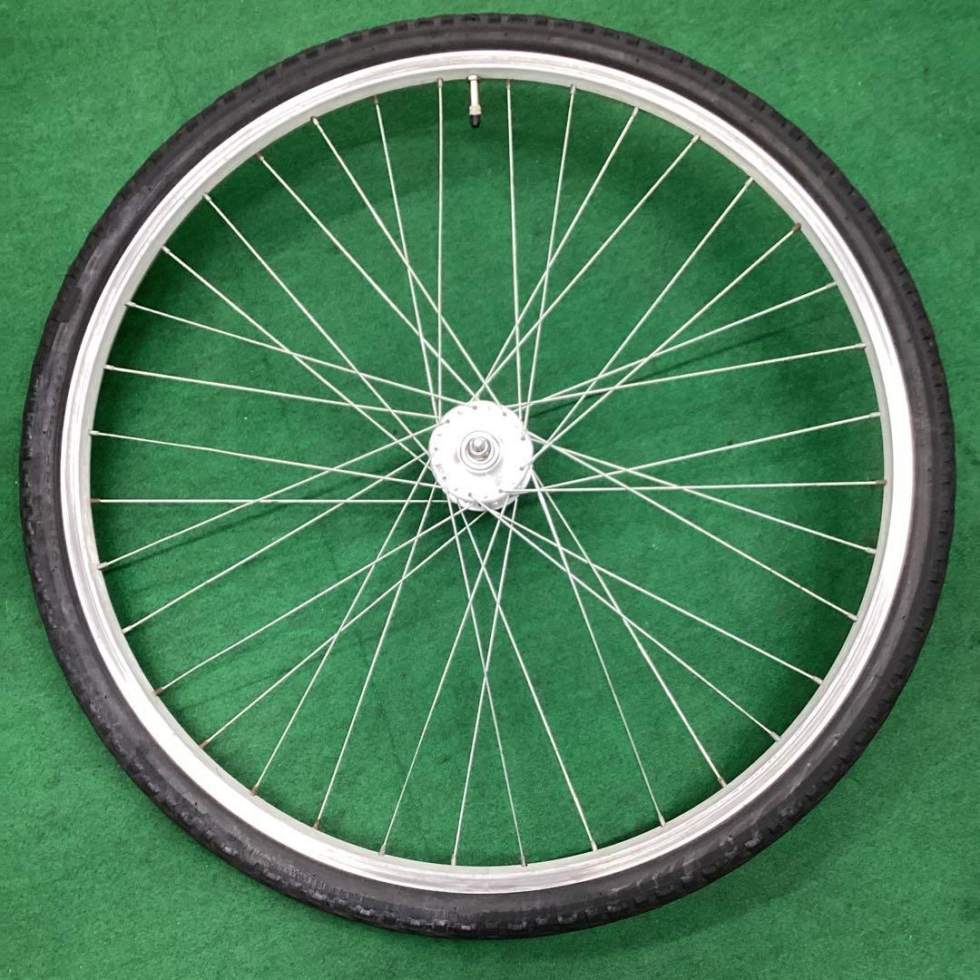 アルミリム　前輪　700x42C　タイヤ付 ハブダイナモ　フロント　J2端子