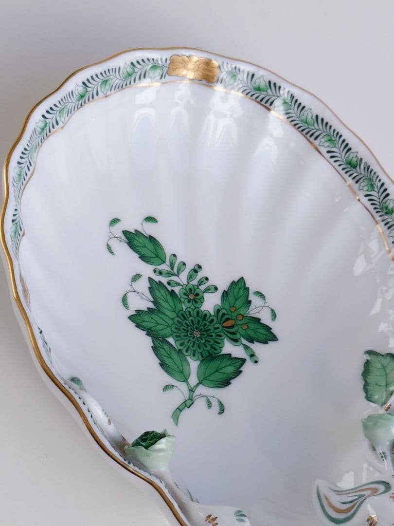 希少品✩ ヘレンド　アポニー・グリーン　シェルディッシュ