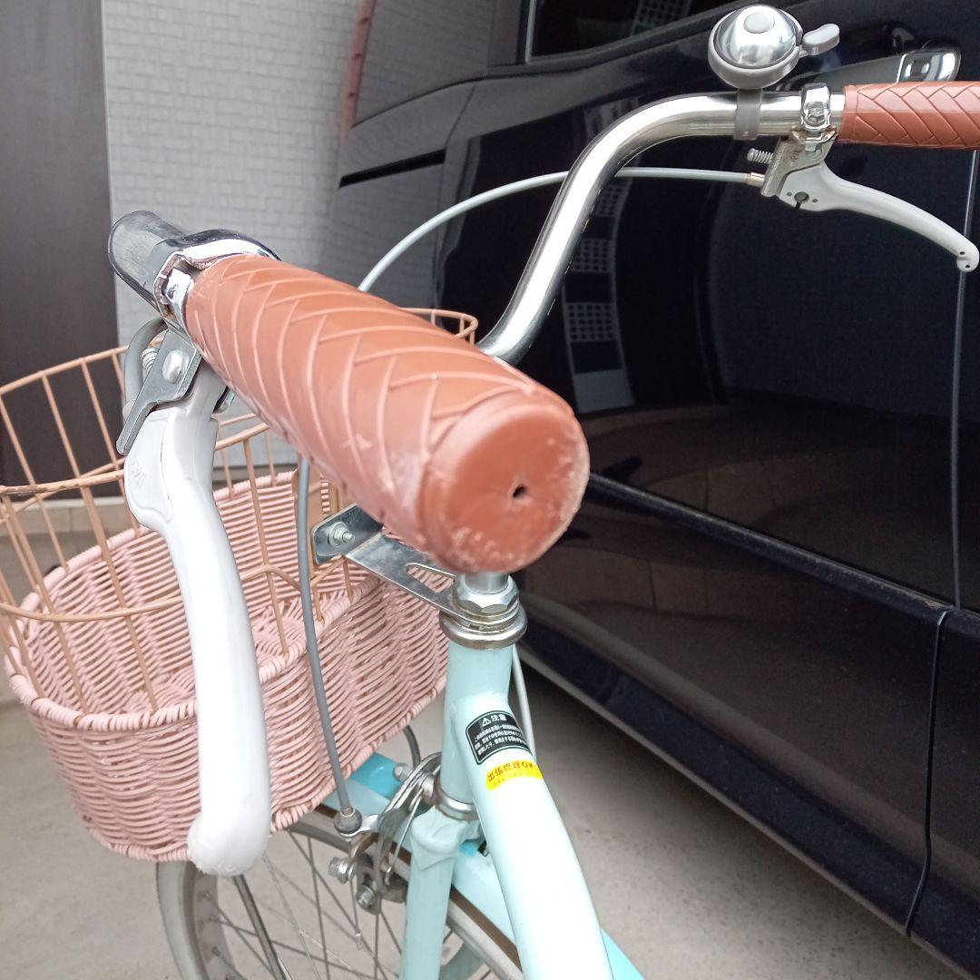 水色 子供用自転車20インチ ピンクバスケット　付き