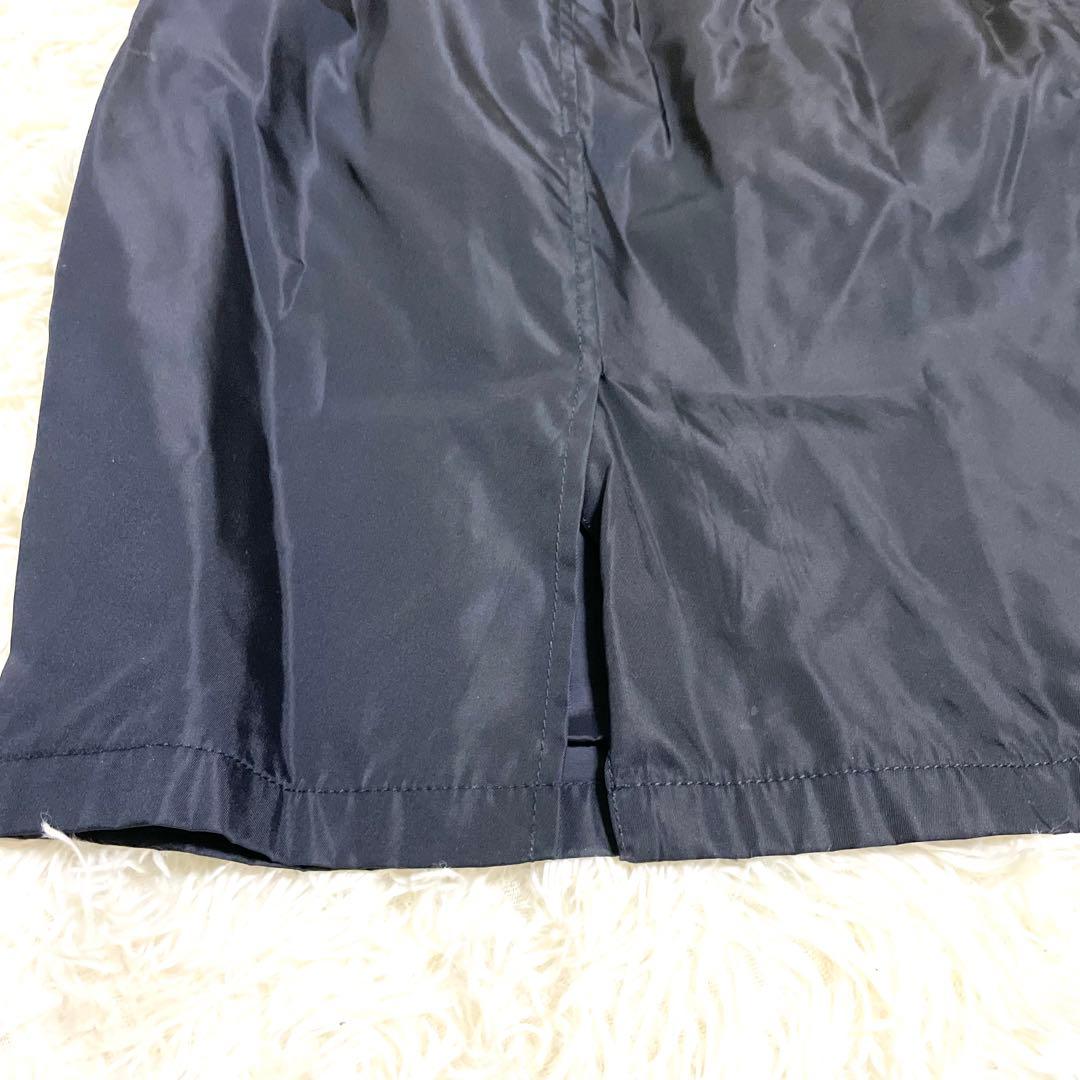 PRADA プラダ タイトスカート ひざ丈 ナイロン ロゴボタン イタリア製 黒